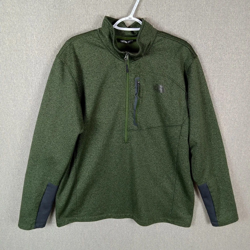 The North Face Canyonlands 1/2 Zip Fleece Pullover Mens XL Green Hiking Outdoor